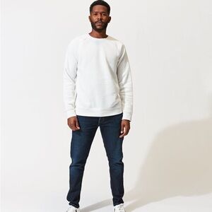 Threads 4 Thought Triblend White Long Sleeve Raglan Sweatshirt, Size L, NWT